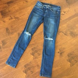 Joes Jeans distressed ripped knees skinny jeans